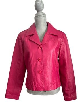 Vintage Wilson’s Leather Pink Fuchsia Jacket Blazer